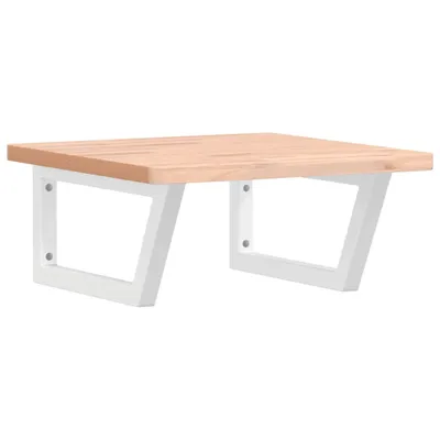 Imagen del producto de vidaXL Estante para lavabo, montaje en pared, acero y madera maciza de haya