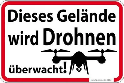 Produktbild von Hinweisschild - Dieses Gelände wird Drohnen überwacht - Gr. ca. 30 x 20 cm - 309641