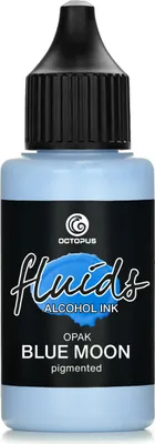 Produktbild von Octopus Fluids Alcohol Ink OPAK BLUE MOON, Alkoholtinte für Fluid Art und Resin, blau