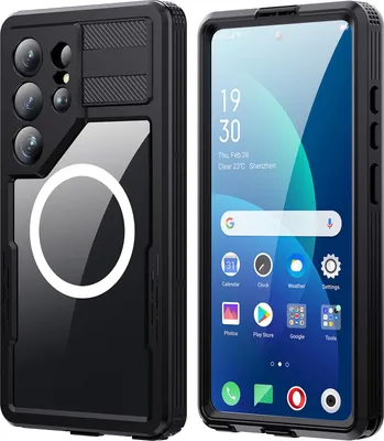Obrázek produktu pro Vodotěsné ochranné pouzdro pro Samsung Galaxy S26 Ultra, ochrana displeje, kompatibilní s MagSafe, celotělové podvodní pouzdro na telefon Černý