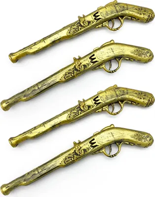Produktbild von Goldene Antike Piraten Pistole (4 Stück)
