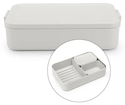 Produktbild von Brabantia Make & Take, Brotdose, Erwachsener, Hellgrau, Kunststoff, Einfarbig, Rechteckig