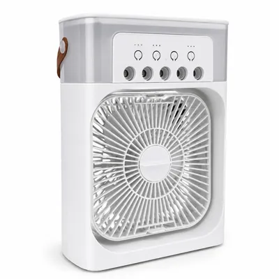 Produktbild von Mini Luftkühler Ventilator mit Wassertank, USB-C, LED und Timer