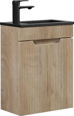 Immagine prodotto di Mobili da bagno Thermis 40 x 22 cm - Rovere chiaro - con lavabo nero