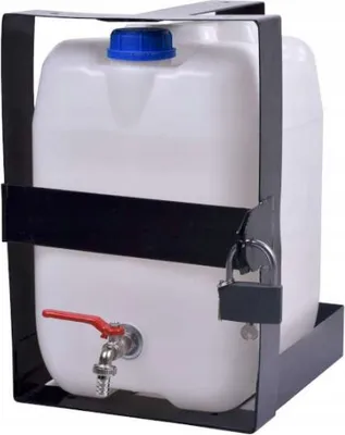 Produktbild von Wassertank 20l mit Hahn, Wasserkanister Wasserbehälter Kanister Wasser Behälter plus Wassertank Montagekorb, Kunststoff
