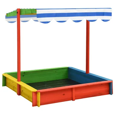 Immagine prodotto di Vidaxl Sandbox mit verstellbarem Dach UV50 Pinewood Multi -Color