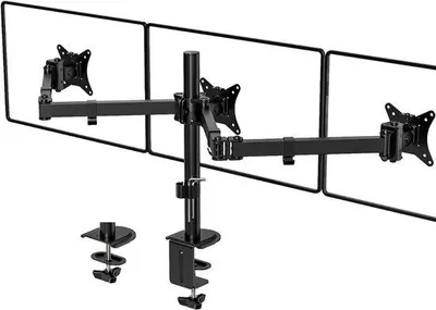 Image de Bras de support pour ordinateur portable, 3 écrans, réglable