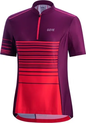 Produktbild von Gore C3 Striped Zip Jersey Damen kurz rot-bordeaux größe S (36) 100587AKAJ07