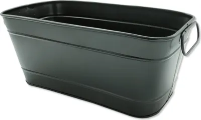 Produktbild von Metall Blumenschale 19 x 38cm schwarz Blumen-Topf Übertopf Blumenkasten