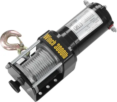 Image de Treuil électrique 24 V avec télécommande, câble en acier, mini-support, force de traction de 3 000 lb (environ 1 360 kg) pour accessoires de VTT/UTV