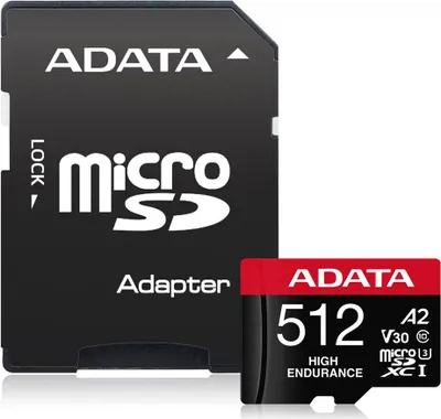 Obrázek produktu pro ADATA High Endurance - 512 GB - MicroSDXC - Klasse 10 - UHS-I - 100 MB/s - 85 MB/s