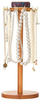 Produktbild von Schmuckhalter aus Holz - Schmuckständer - Schmuckaufbewahrung - Armbandhalter - Ringhalter - 12 Haken zur Organisation - Schmuckständer