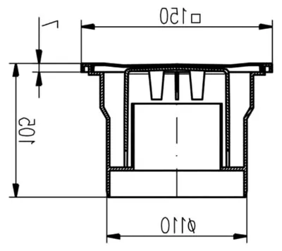 Produktbild von Duschablauf aus Edelstahl 150 x 150 mm