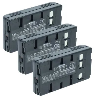 Produktbild von vhbw 3x Akku kompatibel mit Panasonic NV-MS95, NV-MS70, NV-MS95A, NV-R100, NV-MS950, NV-R10/E, NV-R00PN Videokamera Camcorder (2000 mAh, 6 V, NiMH)