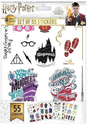 Produktbild von Harry Potter Aufkleber (Set mit 55 Stück) - Offizielle Lizenz