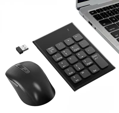 Productafbeelding van Cijferblok en muis draadloos 2,4G, 19 toetsen, 3 DPI, een USB-ontvanger