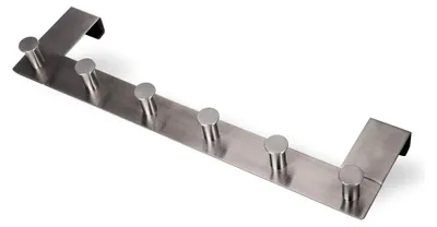 Produktbild von 2er Set Türgarderobe LINEA mit 6 Haken aus Edelstahl