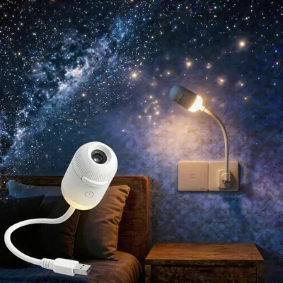 2-in-1 Nachtlichtprojektor, 12 Folien, 360° drehbar, LED
