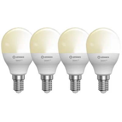 Produktbild von 4 x Ledvance LED Smart+ Tropfen 5W = 40W E14 matt 470lm warmweiß 2700K Dimmbar App Google Bluetooth