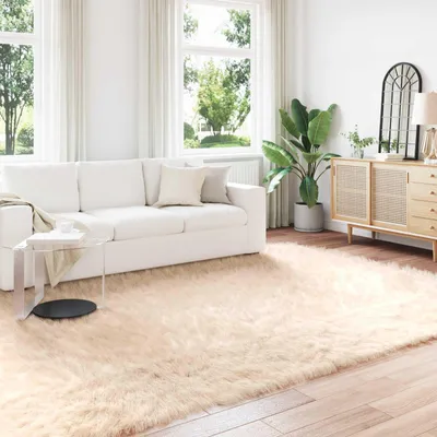 Produktbild von vidaXL Teppich aus Kunstschaffell TAFALLA Beige 240 x 340 cm Polyester