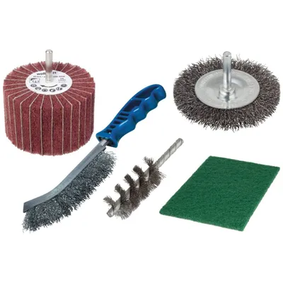 Produktbild von wolfcraft 5-tlg. Drahtbürsten-Set 5641000