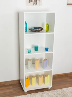 Produktbild von Standregal, 60 cm breit, Kiefer Holz-Massiv, Farbe: Weiß