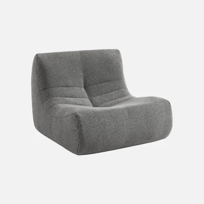 Produktbild von sweeek - Sessel mit strukturiertem Bouclé-Bezug, 1 Sitzer - Grau