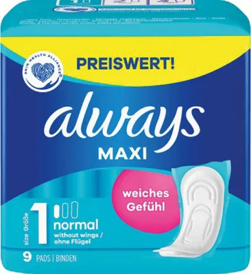 Image de Serviettes hygiéniques Always Maxi 9 pièces testées