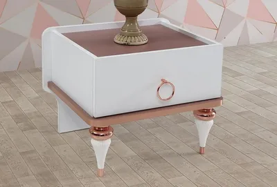 Obrázok produktu pre Nočný stolík Moderný dizajn Jedna zásuvka Elegantné akcenty Biela Detská izba