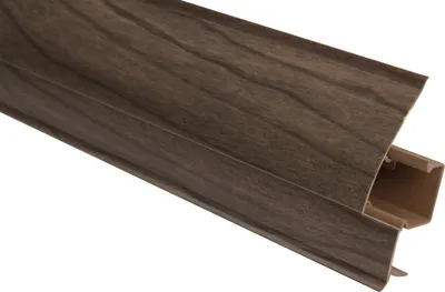 Produktbild von LEMAL Sockelleisten Sparpaket, PVC 65x23mm - Fußleisten mit Kabelkanal - (20 Meter 8605 Holzoptik Nussbaum hell) Vinylboden Wandabschlussleisten