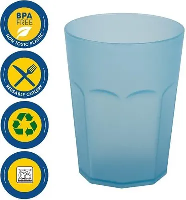 Produktbild von Wiederverwendbare Kunststoffbecher in Blau für verschiedene Anlässe