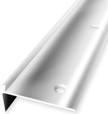 Produktbild von Treppenkantenprofil 21 x 48 x 2500 mm Winkelprofil Einfasshöhe 5 mm Aluminium hochwertig Versenkt Gebohrt Alu poliert Küberit