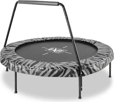 Image de EXIT Tiggy Trampoline ø140cm – avec Barre de maintien – Rond – Trampoline Enfant – Noir/Gris