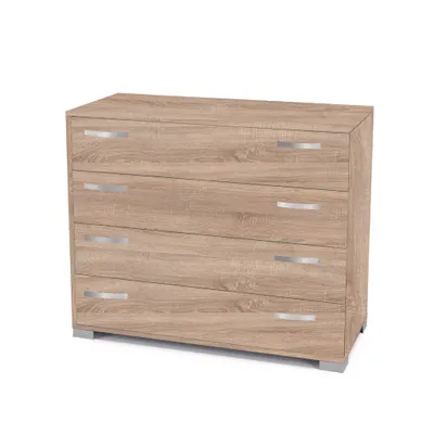 Immagine prodotto di Milani Home - cassettiera 4 cassetti 40 x 90 x 72 cm, quercia chiaro, truciolare bilaminato