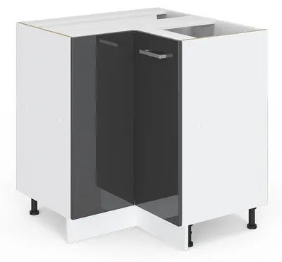 Produktbild von Eckschrank für Hausrat Vicco R-Line Anthrazit Hochglanz 75.6 cm mit Tür, ohne Arbeitsplatte, Model 41979