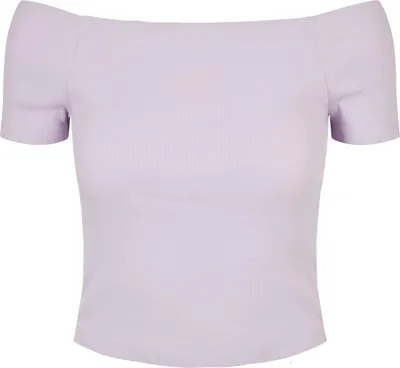 Produktbild von Urban Classics Ladies - Off Shoulder Rib Top lilac - 5XL