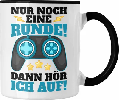 Produktbild von Trendation - Gamer Tasse Geschenk Jungen Zocker Mitbringsel Männer Tassen Zocken Gaming Geschenkideen Kinder PC Zubehör Spruch Lustig (Schwarz)