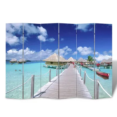Image de vidaXL Séparation de pièce pliable 240 x 170 cm Plage