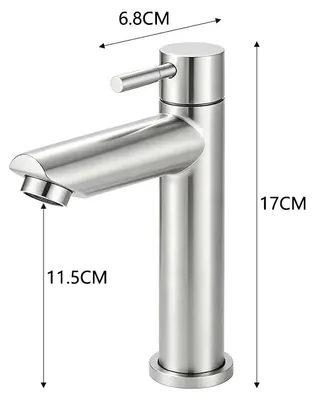 Produktbild von Waschtischarmatur - Kaltwasserarmatur - Einhebel - Einloch - Aufsatzmontage - Keramikkartusche - Nickel