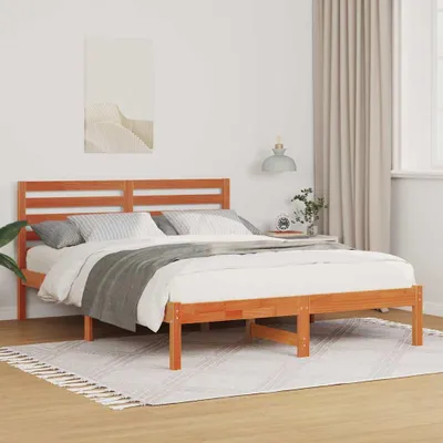 Immagine prodotto di Maison Exclusive - Struttura letto marrone cera 120 x 190 cm Legno di pino massiccio
