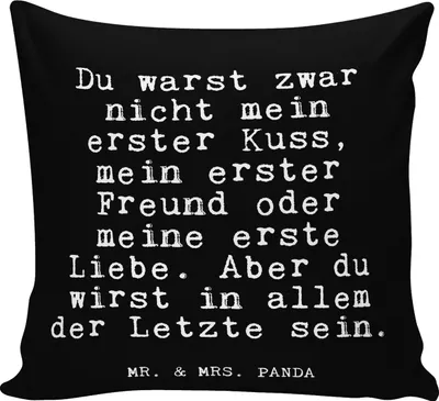 Produktbild von Mr. & Mrs. Panda Kopfkissen 40x40 Du warst zwar nicht... - Schwarz - Geschenk, Liebe Spruch, Glizer Sprüche Weisheiten Zitate Lustig Weisheit Worte, Ewige, Dekokissen