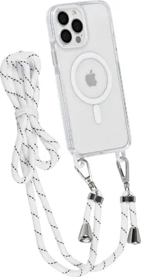 Immagine prodotto di Custodia posteriore TUNIQ per iPhone 13 Pro Max - cordino da collo - Magsafe - Bianco