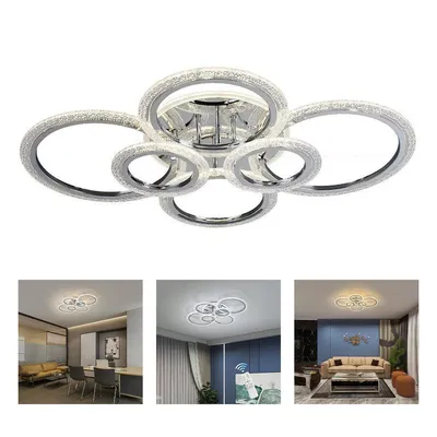 Produktbild von Acryl LED Deckenleuchte, Rundring, Dimmbar mit Fernbedienung, Stufenlos, Wohnzimmer, Schlafzimmer, 80 cm