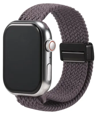 Produktbild von Nylon Loop Ersatzarmband für Apple Watch 1 2 3 4 5 6 7 8 9 10 11 SE 1 2 3 Ultra 1 2 3 mit 42/44/45/49mm Gehäuse Geflochtenes Textilarmband Spacegrau Verstellbares Smartwatch Armband Größe Universal