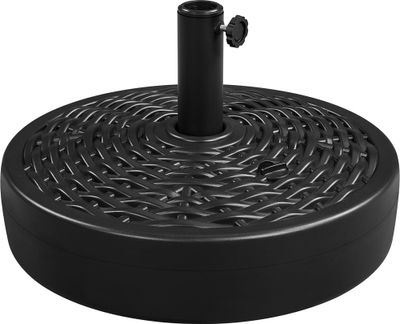 Yaheetech Sonnenschirmständer Gartenschirmhalter in Ratten-Optik Φ 50 cm Rund Schirmgewicht mit Wasser/Sand Befüllbar für Schirmstänge Φ 38/48 mm
