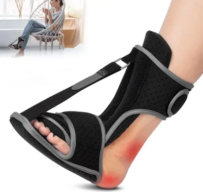 Produktbild von Plantarfasziitis Nacht-Schiene,Knöchelbandage, Fußstütze gegen Fersensporn & Achillessehnenentzündung