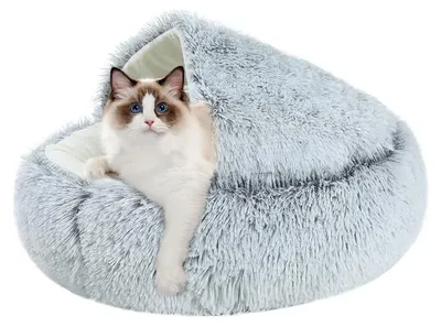 Produktbild von Solidchoice – Weiches, plüschiges Katzenbett für kleine Hunde und Katzen