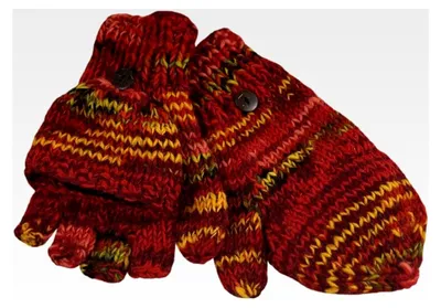 Produktbild von Gestrickte Fäustlinge aus Wolle mit Fleece-Futter