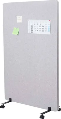 Immagine prodotto di Parete divisoria acustica HWC-G77, schermo per ufficio per la privacy, bacheca divisoria, tessuto/tessuto arrotolabile a doppia parete ~ 127x80cm grigio