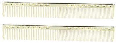 Image de 2 peignes professionnels en acier inoxydable pour la coupe de cheveux, s dans les salons de coiffure, outil de coiffage, couleur or